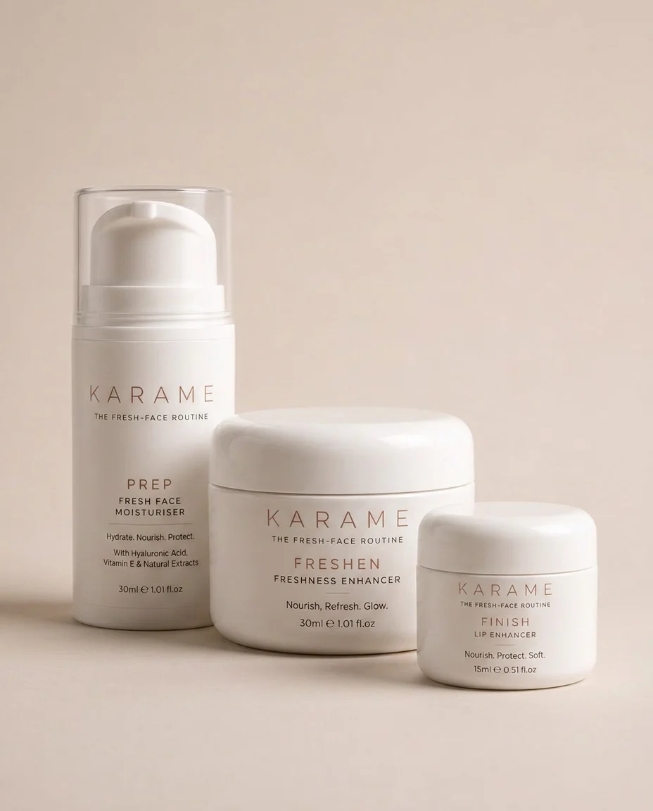 The three KARAME products, PREP, FRESHEN and FINISH