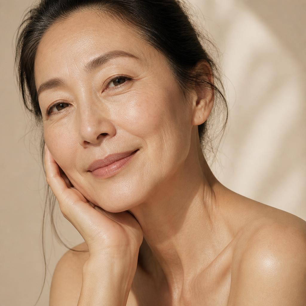 Fresh, natural skin wearing FINISH by KARAME